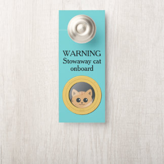 Cute Stowaway Cat Cruise Ship Stateroom Door Sign