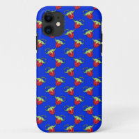 Cute Straberry Pattern On Blue