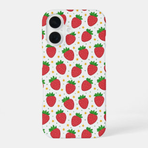 Cute Strawberries and stars iPhone 16 Case