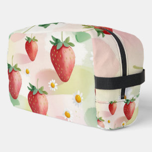 Cute strawberries rainbow birthday party dopp kit