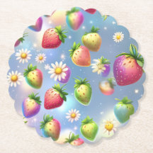 Cute strawberries rainbow birthday party