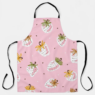 Cute Strawberries vintage Seamless pattern. Fruit Apron