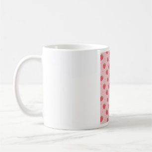 Cute Strawberry and Hearts Pattern Coffee Mug