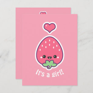 Cute Strawberry Baby Shower Invitations