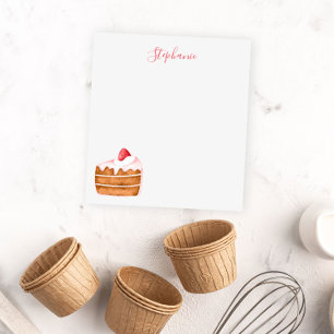 Cute Strawberry Cake Personalised Notepad