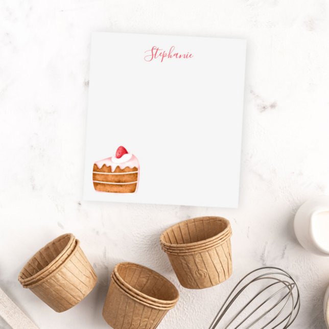 Cute Strawberry Cake Personalised Notepad (Creator Uploaded)