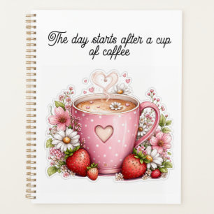 Cute Strawberry Coffee planner Design 