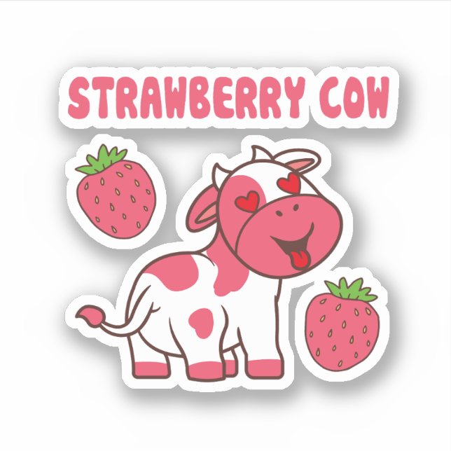 Cute Strawberry Cow Print (Front)