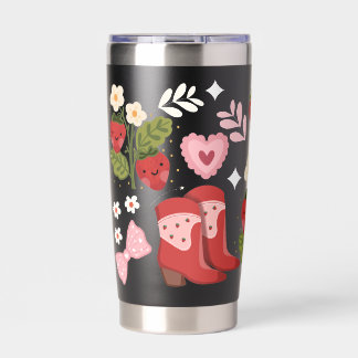 Cute Strawberry Cowgirl Tumbler | Western Floral