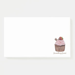 Cute Strawberry Cupcake In Watercolor Post-it Notes