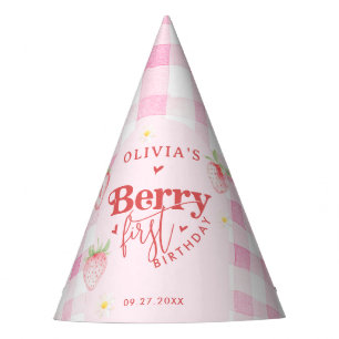 Cute Strawberry Daisy Berry First Photo Brithday Party Hat