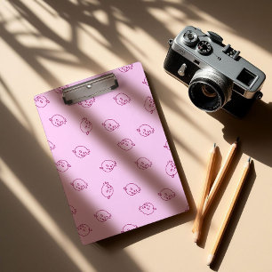 Cute Strawberry Doodles – Minimal Kawaii Pattern Clipboard