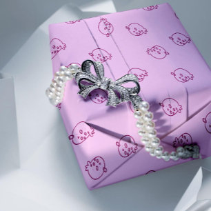 Cute Strawberry Doodles – Minimal Kawaii Pattern Wrapping Paper