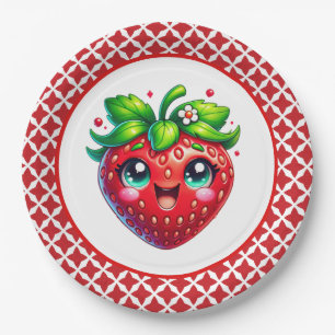 Cute strawberry Festival party Paper Plate