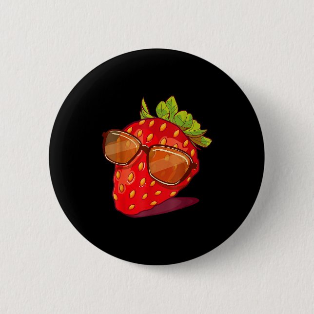 Cute Strawberry Fruit Lover Aesthetic Summer Gift  6 Cm Round Badge (Front)