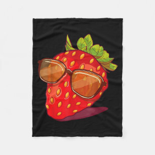 Cute Strawberry Fruit Lover Aesthetic Summer Gift  Fleece Blanket