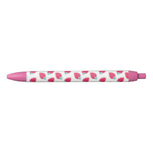 Cute Strawberry Fruit Pattern Black Ink Pen