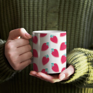 Cute Strawberry Fruit Pattern Coffee Mug