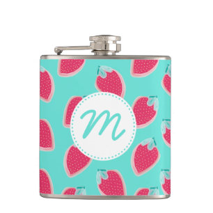 Cute Strawberry Fruit Pattern Hip Flask