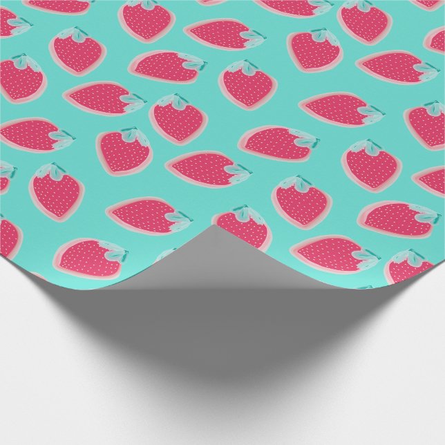 Cute Strawberry Fruit Pattern Wrapping Paper (Corner)