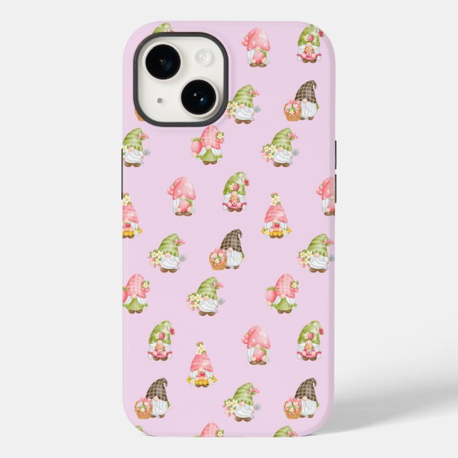 Cute Strawberry Fruit Scandinavian Gnomes Case-Mate iPhone Case (Back)