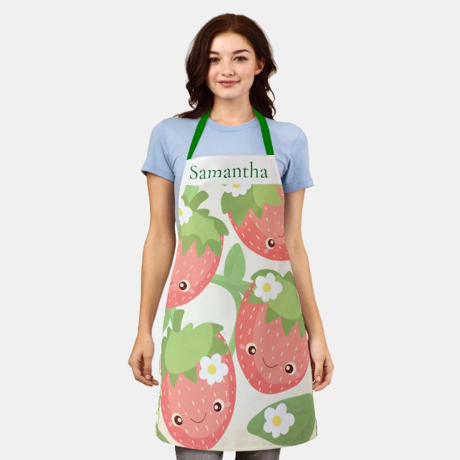 Cute Strawberry Garden  Apron (Worn)