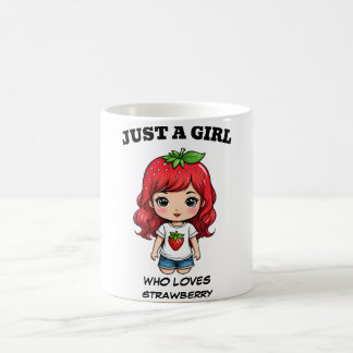 Cute Strawberry Girl Kawaii Art Coffee Mug