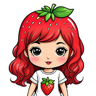 Cute Strawberry Girl Kawaii Art T-Shirt