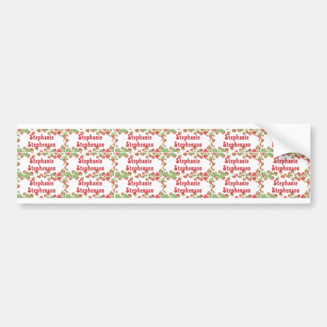 Cute Strawberry Girl Waterproof School Name Labels (Front)