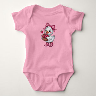 Cute Strawberry Goose Kids Baby Bodysuit