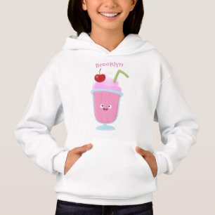Cute strawberry ice cream sundae cartoon