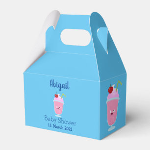 Cute strawberry ice cream sundae cartoon favour box