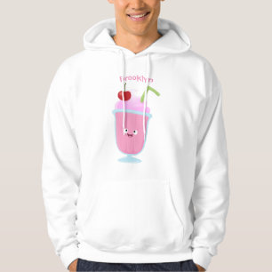 Cute strawberry ice cream sundae cartoon hoodie