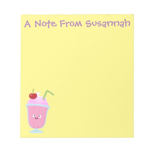 Cute strawberry ice cream sundae cartoon notepad (Front)