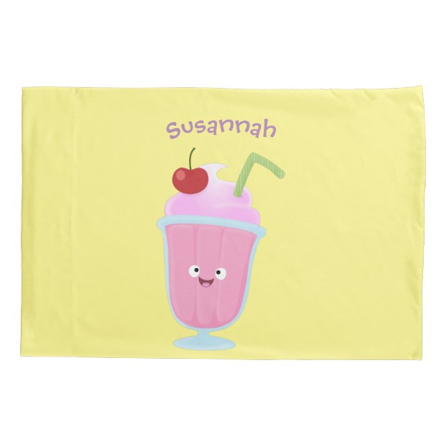 Cute strawberry ice cream sundae cartoon pillowcase (Back)