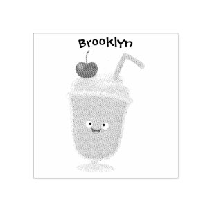 Cute strawberry ice cream sundae cartoon rubber st stamp