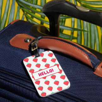 Cute Strawberry Kawaii Lover Aesthetic Pattern Luggage Tag