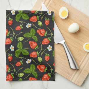 cute strawberry kitchen decor tea towel