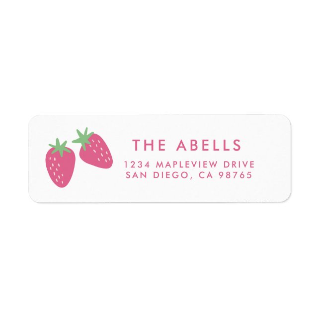 Cute Strawberry Label Return Address Label (Front)