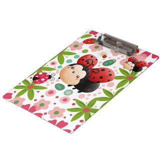 Cute Strawberry Ladybug Clipboard