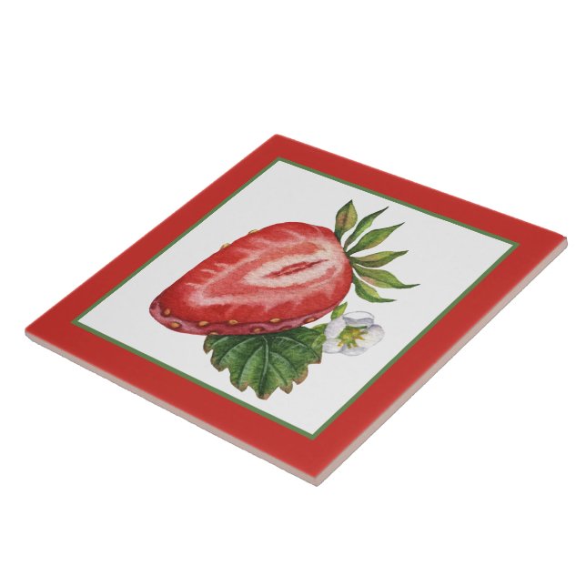 Cute strawberry lovers kitchen  ceramic tile (Side)
