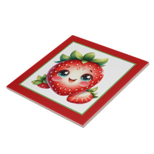 Cute strawberry lovers kitchen ceramic tile