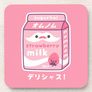 Cute Strawberry Milk Carton Coaster