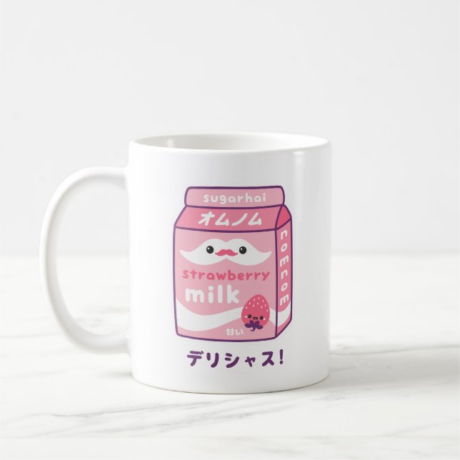 Cute Strawberry Milk Coffee Mug (Left)