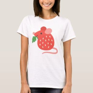 Cute Strawberry Mouse Fruit Animal T-Shirt