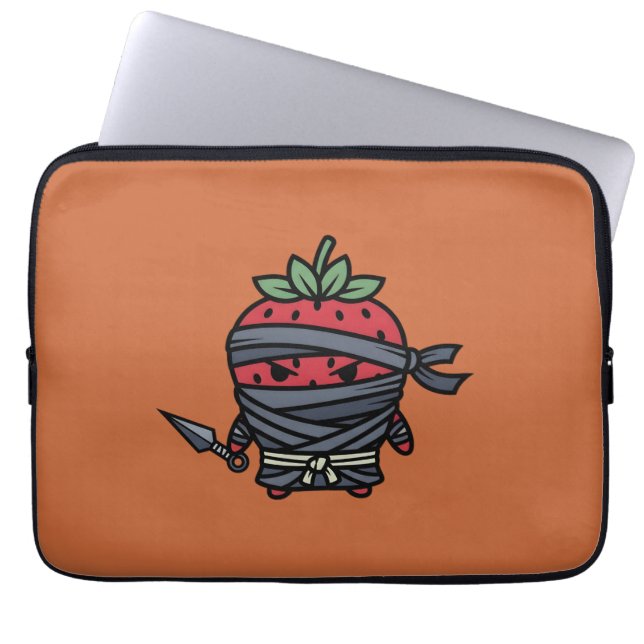 Cute Strawberry Ninja Assassin Japanese Pop Art Laptop Sleeve (Front)