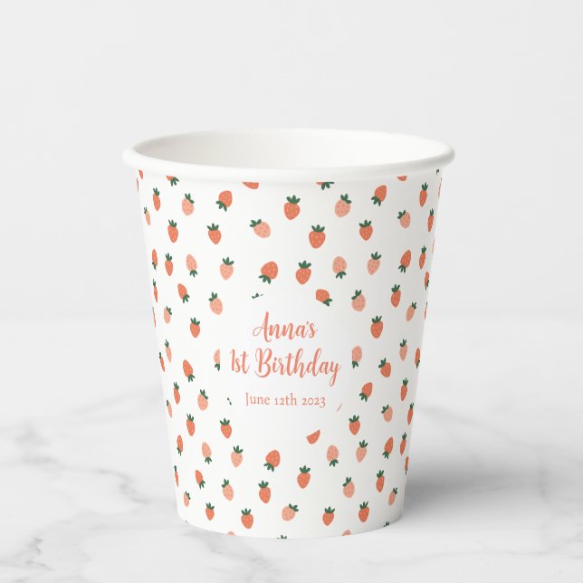 Cute Strawberry Paper Cups (Front)