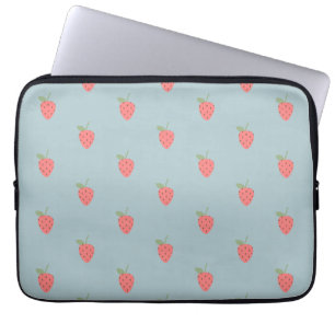 Cute Strawberry Pattern Aesthetic Kawaii Laptop Sleeve