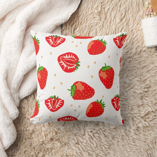 Cute Strawberry Pattern Cushion (Blanket)