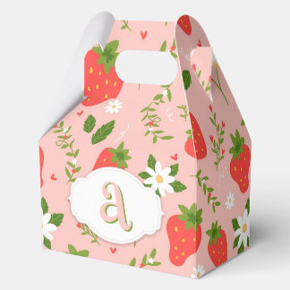 Cute Strawberry Pattern Favour Box